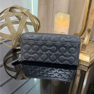 Coach Black Embossed Wallet